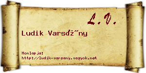 Ludik Varsány névjegykártya